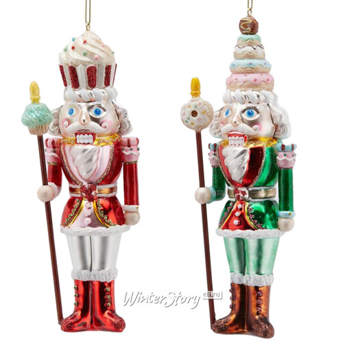 Стеклянная елочная игрушка Щелкунчик Пэр Маффин - Christmas Periple 19 см, подвеска EDG