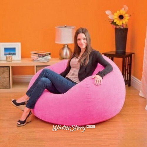 Надувное кресло Beanless Bag Chair 107*104*69 см розовое INTEX