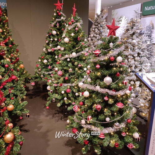 Искусственная елка с гирляндой и игрушками Империал: Snow & Berries 180 см, 260 теплых белых ламп, контроллер, ПВХ Kaemingk