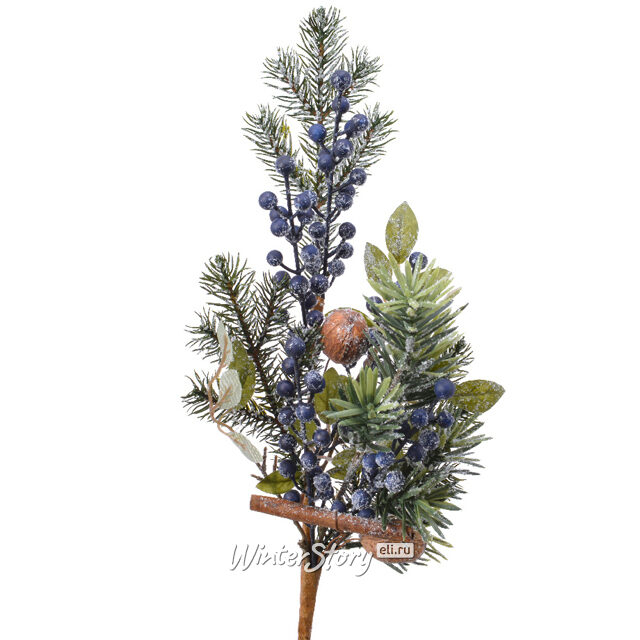 Хвойная ветка Nordberry заснеженная 50 см Kaemingk