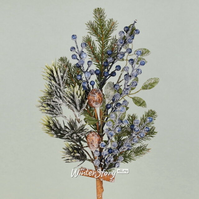 Хвойная ветка Nordberry заснеженная 50 см Kaemingk