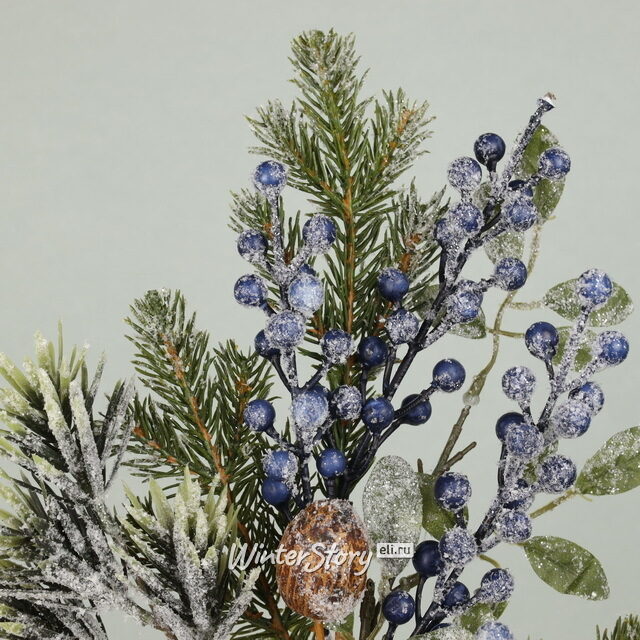 Хвойная ветка Nordberry заснеженная 50 см Kaemingk