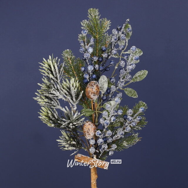 Хвойная ветка Nordberry заснеженная 50 см Kaemingk