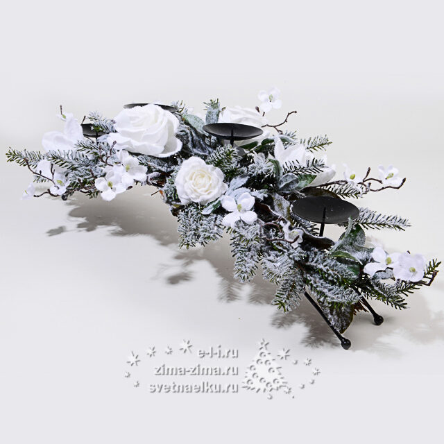 Подсвечник - мост Зимний Сад 96 см на 4 свечи Kaemingk