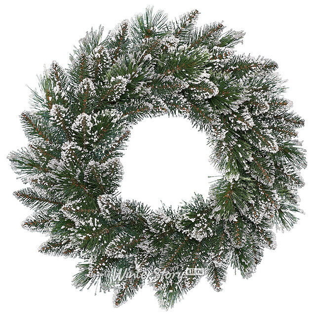 Венок заснеженный Финлей 50 см, ЛЕСКА + ПВХ Kaemingk