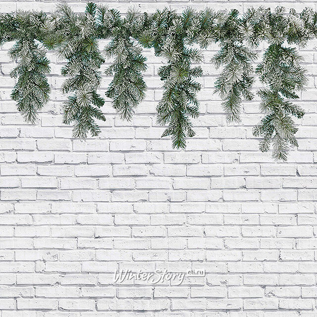 Гирлянда Хвойный ламбрекен Ванкувер заснеженный, 270 см, ЛЕСКА + ПВХ Kaemingk