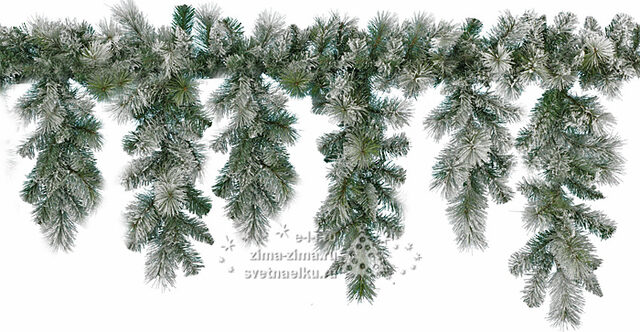 Гирлянда Хвойный ламбрекен Ванкувер заснеженный, 270 см, ЛЕСКА + ПВХ Kaemingk