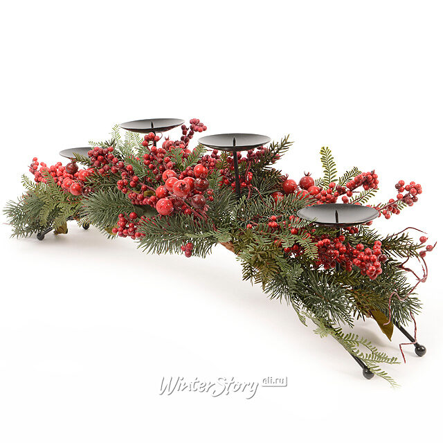 Подсвечник - мост Ягодная Россыпь 96 см на 4 свечи Kaemingk