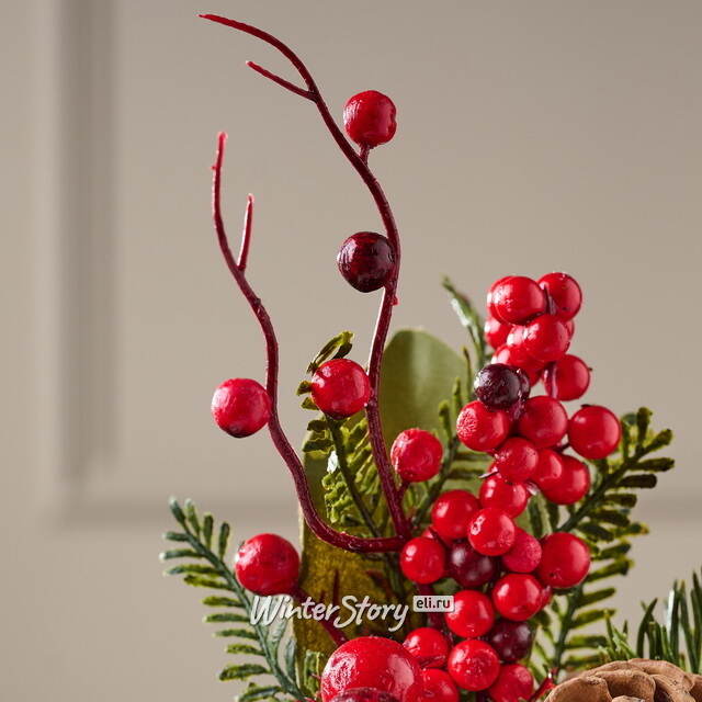 Хвойная Ветка с Ягодами 20 см, ЛИТАЯ + ПВХ Kaemingk