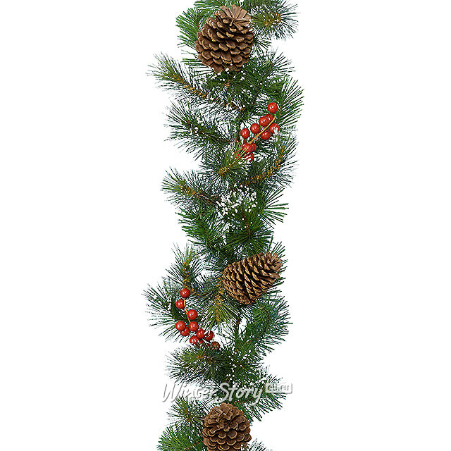 Хвойная гирлянда Ягодка 270*16 см, ЛЕСКА + ПВХ Kaemingk