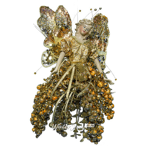 Елочное украшение Жемчужная Фея в золотом наряде 22 см, подвеска Eggl