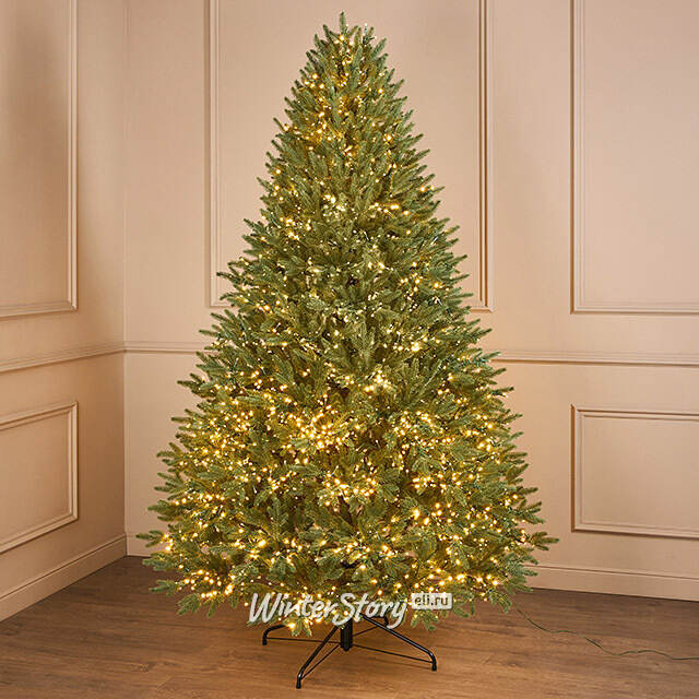 Искусственная елка с гирляндой Лесная Фея 230 см, 4600 теплых белых ламп, ЛИТАЯ 100% TreeDeLuxe