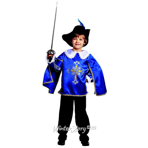 Карнавальный костюм Мушкетер, синий, рост 158 см Батик