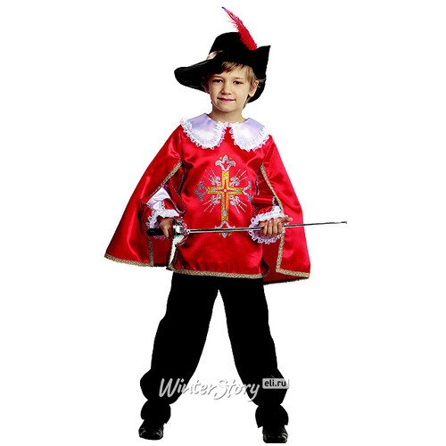 Карнавальный костюм Мушкетер, красный, рост 122 см Батик
