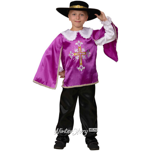 Карнавальный костюм Мушкетер, фиолетовый, рост 122 см Батик