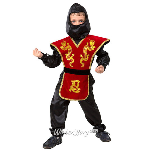 Карнавальный костюм Ниндзя, красный, рост 158 см Батик