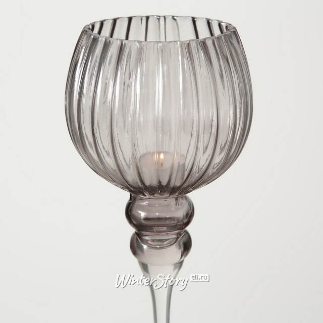 Набор стеклянных подсвечников - бокалов Модена 30-40 см серый, 3 шт Boltze