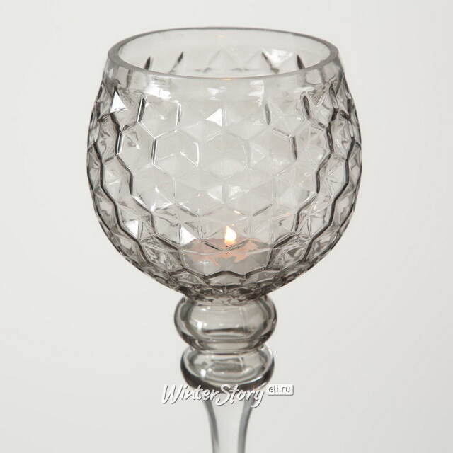 Набор стеклянных подсвечников - бокалов Модена 30-40 см серый, 3 шт Boltze