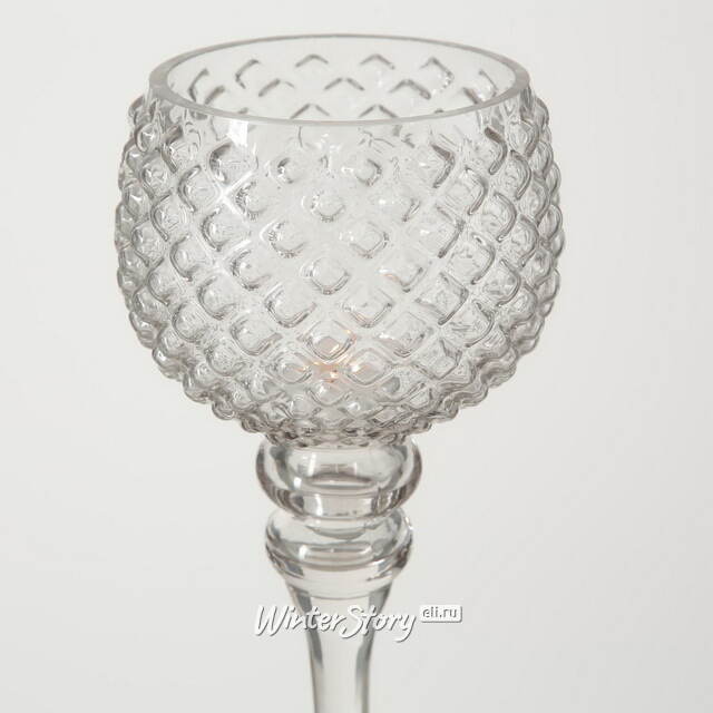 Набор стеклянных подсвечников - бокалов Модена 30-40 см серый, 3 шт Boltze