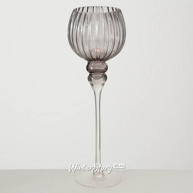 Набор стеклянных подсвечников - бокалов Модена 30-40 см серый, 3 шт Boltze