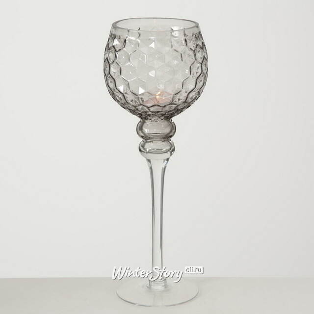 Набор стеклянных подсвечников - бокалов Модена 30-40 см серый, 3 шт Boltze