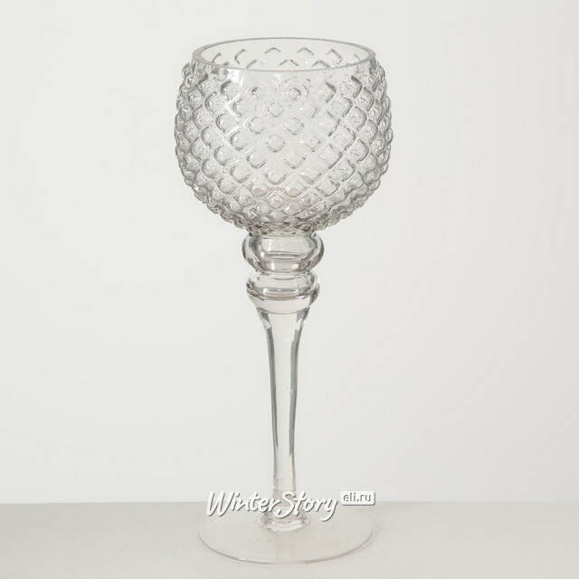 Набор стеклянных подсвечников - бокалов Модена 30-40 см серый, 3 шт Boltze