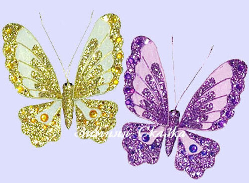 Бабочка с блестками, 16 см