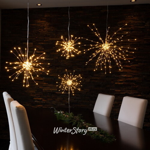 Светодиодное украшение Firework 45 см, 200 теплых белых LED ламп, серебряная проволока, IP20 Star Trading