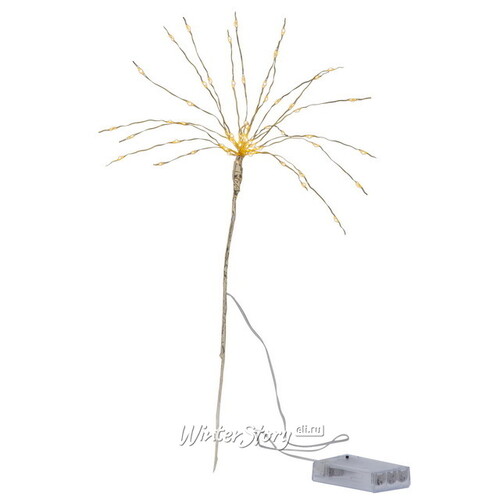 Светодиодное украшение Firework 25 см, 60 теплых белых LED ламп, на батарейках, золотая проволока, IP20 Star Trading