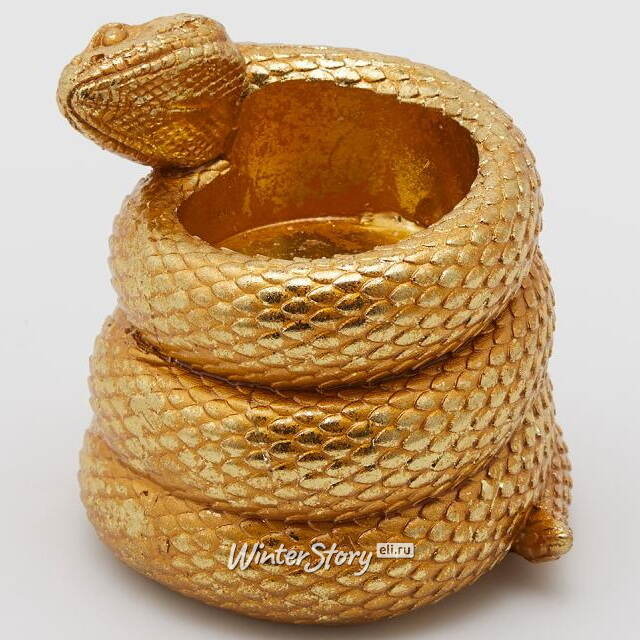 Подсвечник на 1 свечу Золотая Змея - Chris 9 см EDG