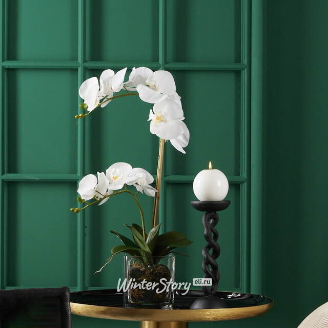 Металлический подсвечник для 1 свечи Graceful Snake 25 см черный EDG