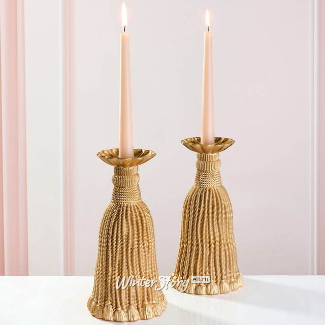 Декоративный подсвечник Grande Tassel 26 см золотой EDG