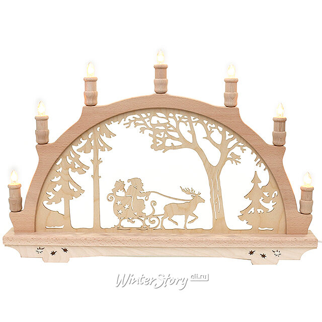 Рождественская горка Праздник к нам приходит 57*38 см, семисвечник Sigro
