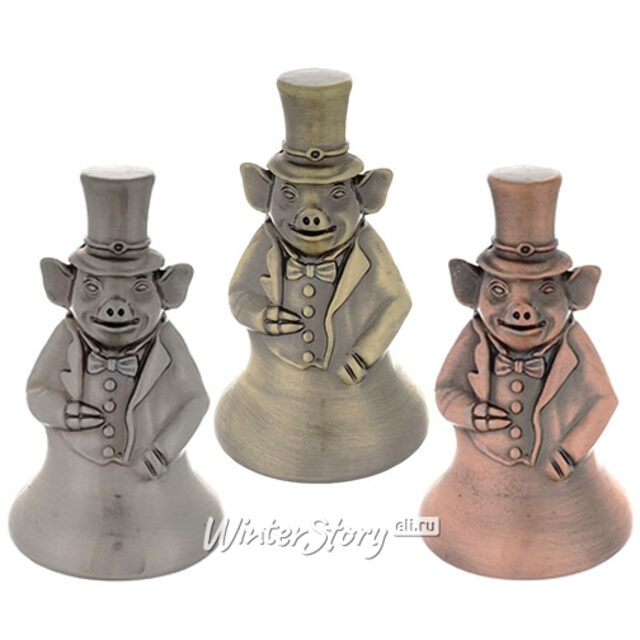 Колокольчик Достопочтенный Свин 8 см бронзовый Снегурочка