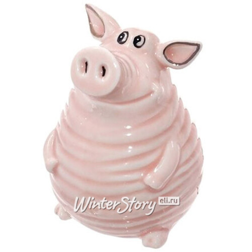 Фарфоровая копилка Влюбленная Свинка 13 см нежно-розовая Снегурочка