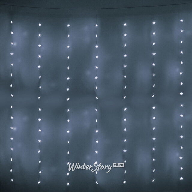 Светодиодная гирлянда на окно Звездочки 3*2 м, 160 холодных белых LED ламп, прозрачный ПВХ, контроллер, IP20 Serpantin (Серпантин)