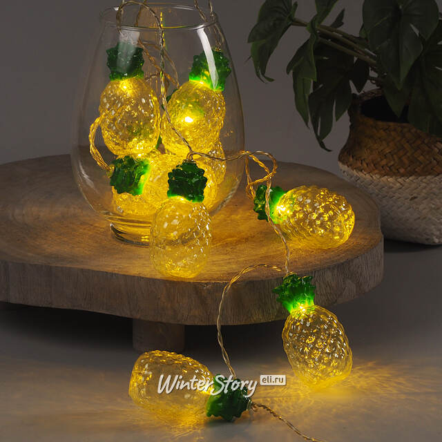 Светодиодная гирлянда на батарейках Ананасы 1.8 м, 10 теплых белых ламп, прозрачный ПВХ, IP20 Star Trading