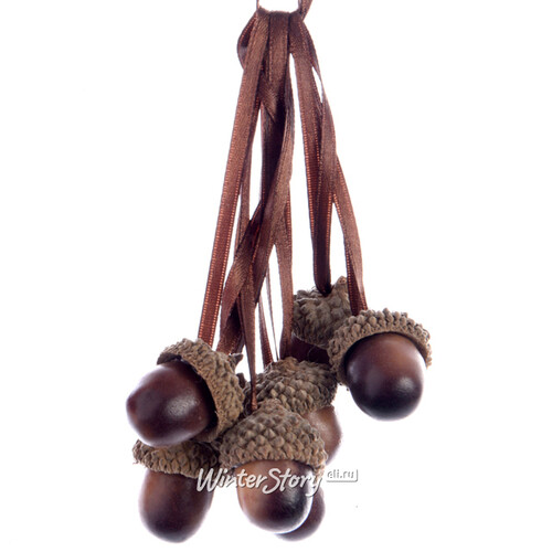 Декоративная подвеска Гроздь Желудей 15 см шоколадная Kaemingk