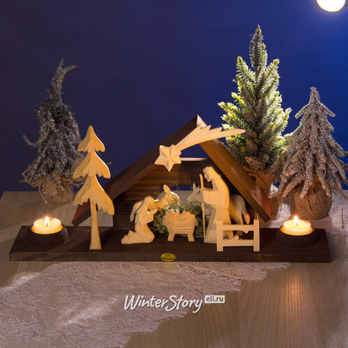 Рождественский вертеп - подсвечник Рождение Иисуса 45*19 см, на 2 свечи Sigro