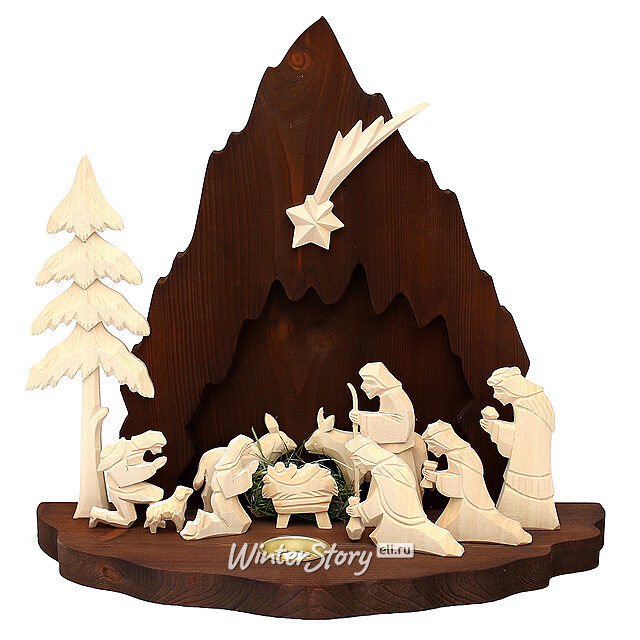 Подсвечник Поклонение волхвов 39*15*38 см, 1 свеча, темный Sigro