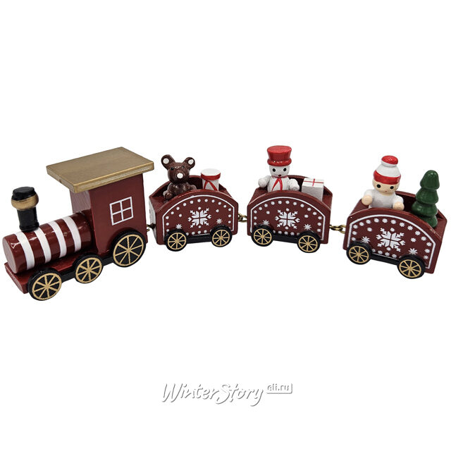 Новогодняя фигурка Рождественский Паровозик с игрушками 20 см красный Breitner (Брайтнер)