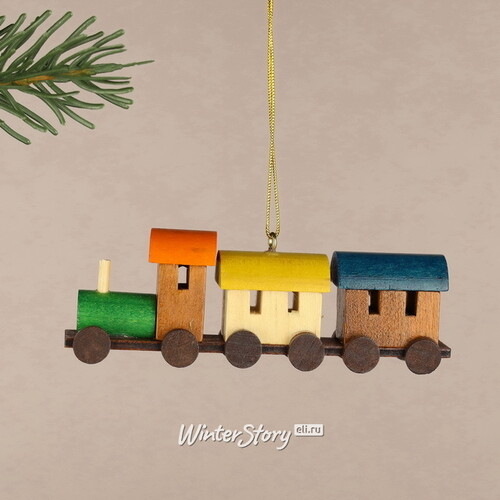 Деревянная елочная игрушка Поезд до Линденхорста 10 см, подвеска Breitner