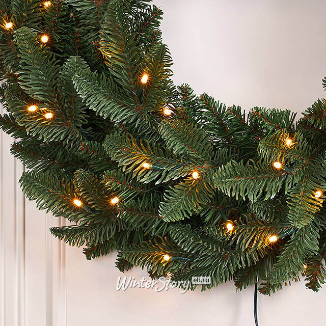 Венок с лампочками Нормандия 60 см, 72 теплых белых LED ламп,  ЛИТАЯ + ПВХ Triumph Tree