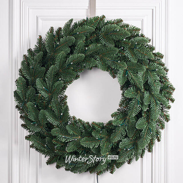 Венок с лампочками Нормандия 60 см, 72 теплых белых LED ламп,  ЛИТАЯ + ПВХ Triumph Tree