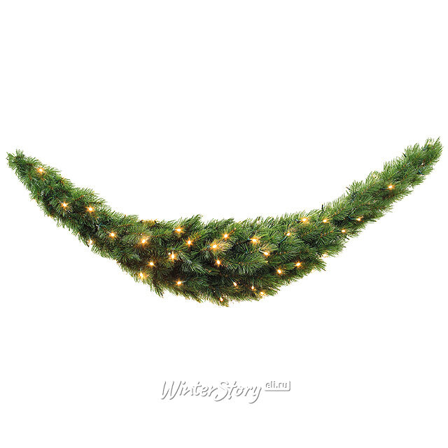 Сваг с лампочками Лесная Красавица 180*36 см, 96 теплых белых LED ламп, ЛЕСКА Triumph Tree