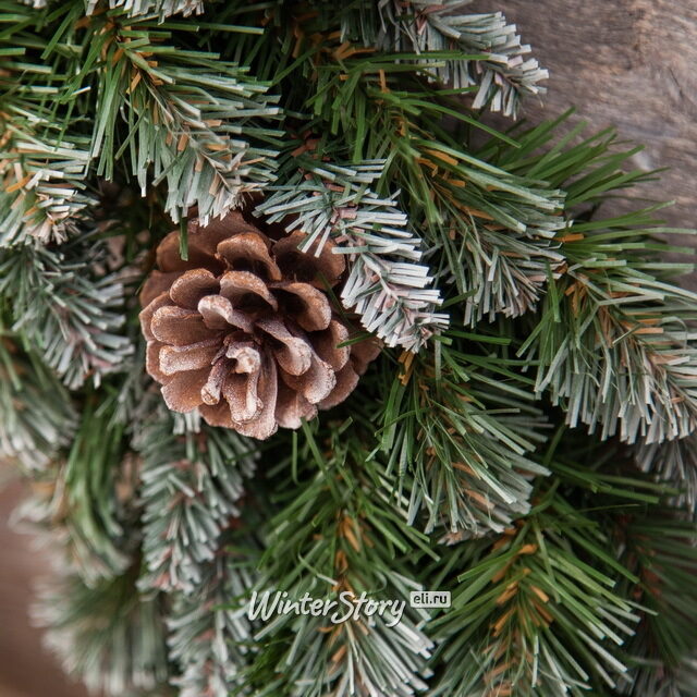 Венок Императрица заснеженная с шишками 90 см, ПВХ Triumph Tree