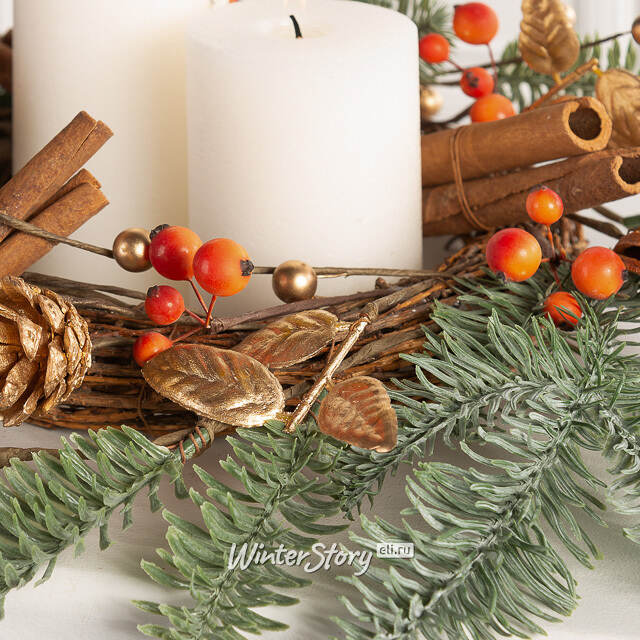 Новогодний венок для свечи Gluhwein 40 см Kaemingk