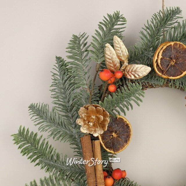 Новогодний венок Gluwein 40 см Kaemingk