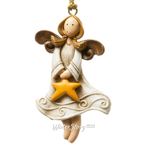 Елочная игрушка Ангел с звездочкой 8 см, подвеска Lang