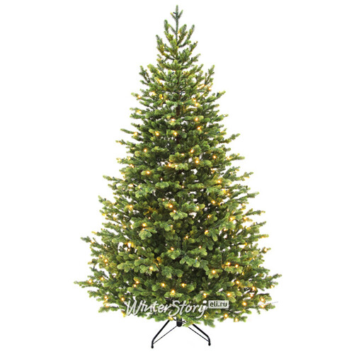 Искусственная елка с огоньками Городская 215 см, 280 теплых белых ламп, ЛИТАЯ 100% Black Box
